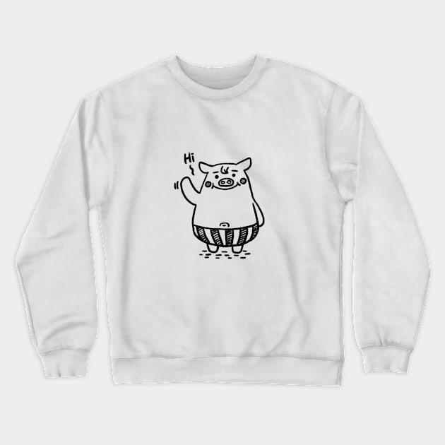 Hi, Pig ( front ) Crewneck Sweatshirt by GACHUU